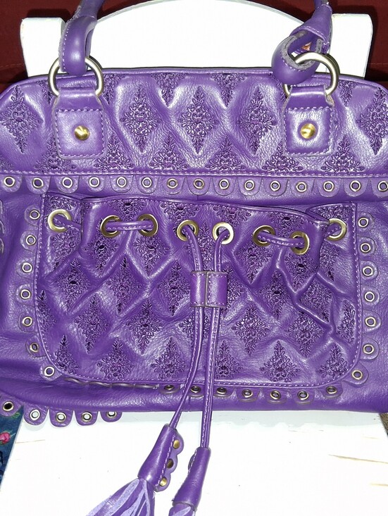 Isabella Fiore Handbags - NWT Isabella Fiore Purple Leather "Taja" Satchel